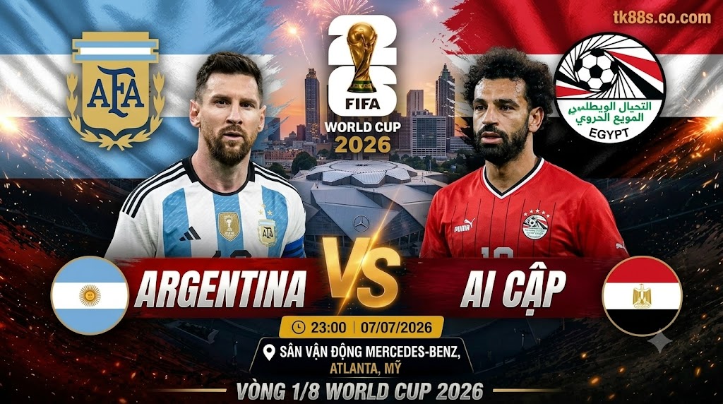Nhận định Argentina vs Ai Cập vòng 1/8 World Cup 2026 tại brandnewtivat.me